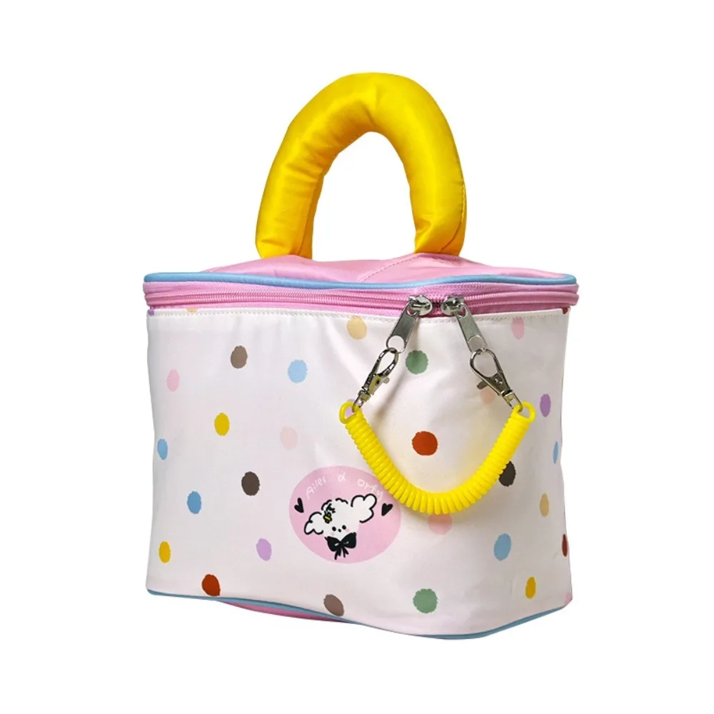 

Cute Cartoon Nylon Toiletry Bag Waterproof Color Contrast Skincare Storage Bag Candy Color Soft Handbag Sundry Organizer