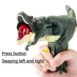 Articulated Rex Dinosaur Gun New Children's Fun Toys Up: Pressing Dinosaurs Bites Boys, Head and Tail Moving Exciting Gift