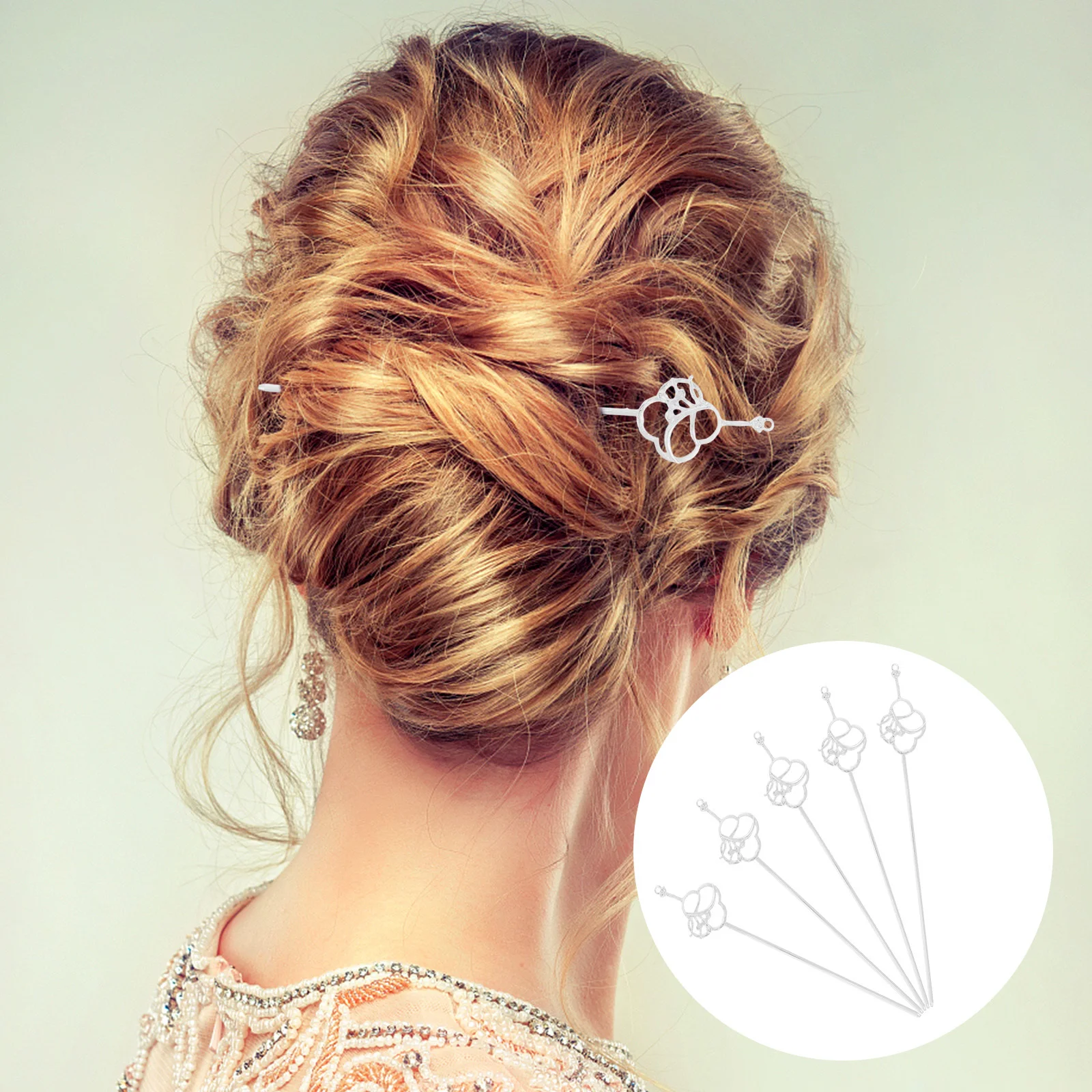 

5pcs Vintage Clips For Women Ancient Style Hairpin Retro Chinese Hair Accessories Hair Sticks Elegant Bridal Decoration