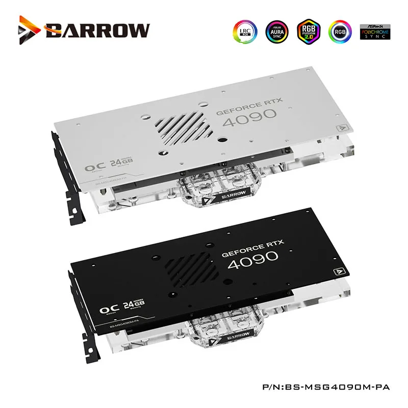 Barrow GPU Water Block For MSI RTX 4090 GAMING X TRIO 24G/SUPRIM X 24G Card Cooler With Backplate,Bracket,BS-MSG4090M-PA