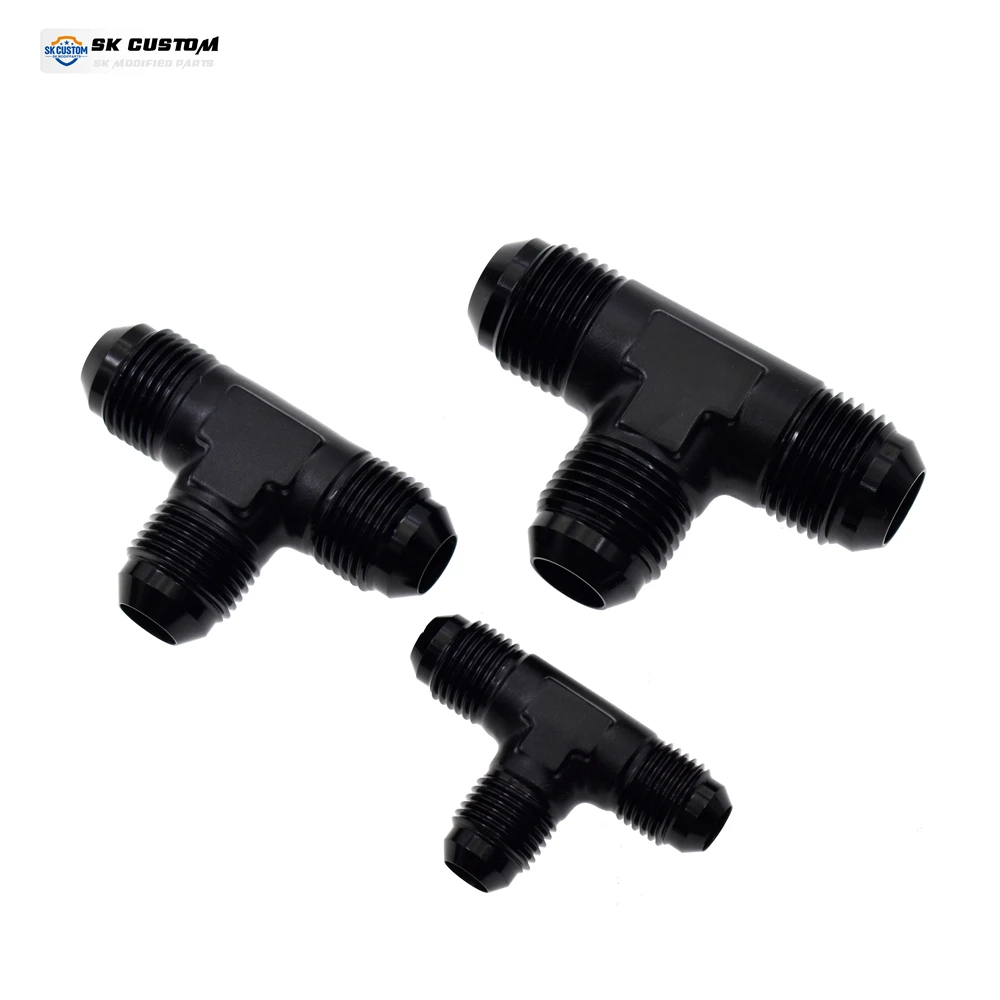 Universal Tee Adapter External Thread AN6 AN8 AN10 T-Type Fuel Pipe Interface Forged Al Alloy CNC Oil Pipe Oil cooling Connector