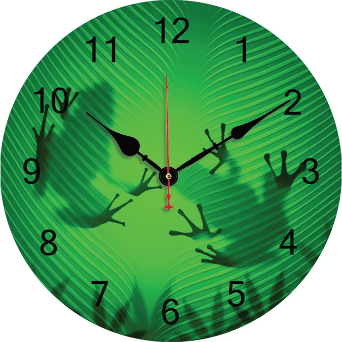 Frog Silhouette Wall Clock Kitchen Decor Wall Art Silent Non Ticking Large Round Wall Clocks For Living Room Bedroom Office