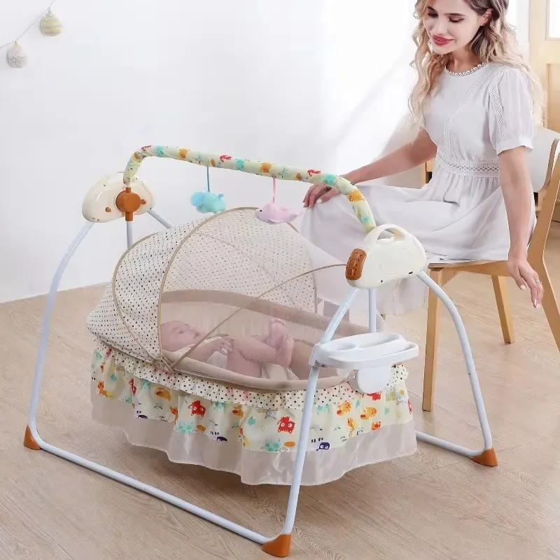 2026for Baby Electric Cradle Smart Music Lying Flat Folding