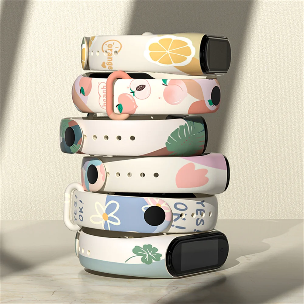 Fashion WatchBand TPU Wrist Strap For Xiaomi Mi Band 7 6 5 4 3 Morandi Color Bracelet MiBand 5 6 7 Correa WristBand Accessories