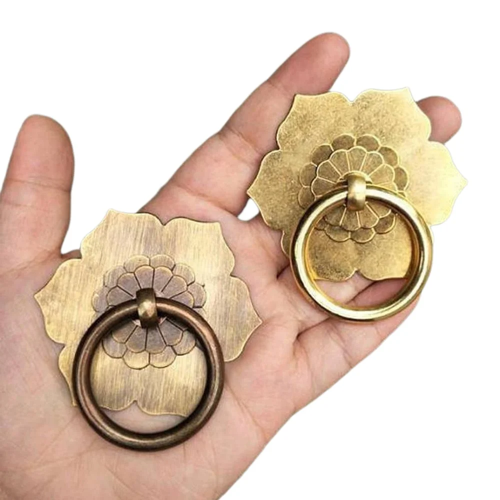 Antique Bronze Brass Drawer Knob, Back Plate Drop Ring Pulls, Dresser Pulls Knobs, Kitchen Cabinet Door Knobs Handles