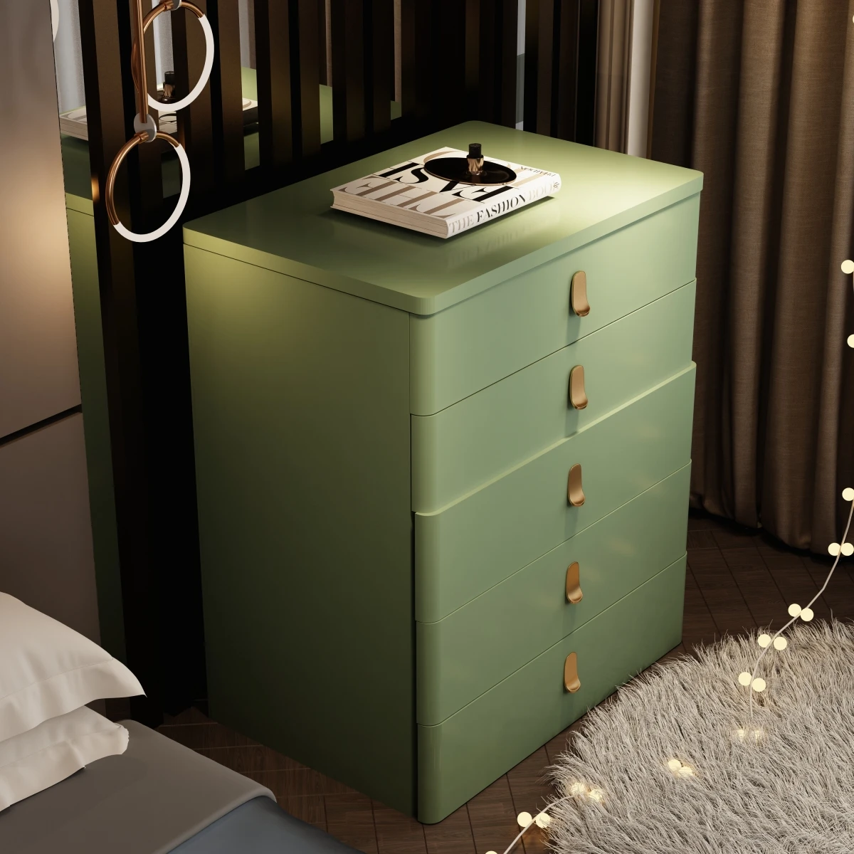 Flip over bedside table,dressing table,bedroom,simple,modern,light luxury master bedroom,makeup table, small cabinet, all in one