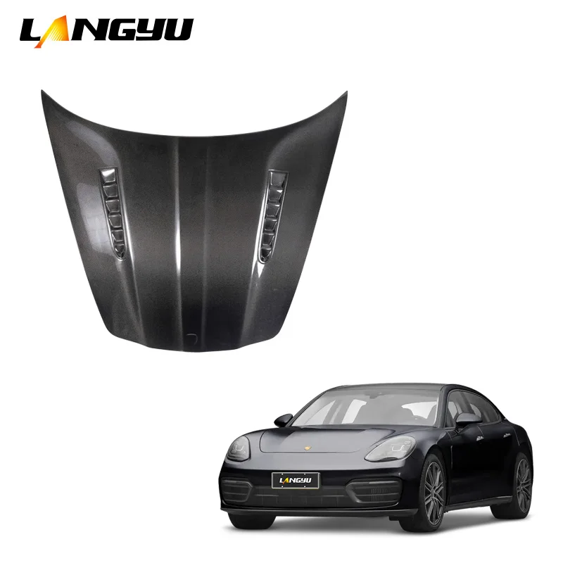 

Auto Body Kit Parts Car Hoods TS Style Front Engine Bonnet Cover For Porsche Panamera 970 Carbon Fiber Engine Hoods