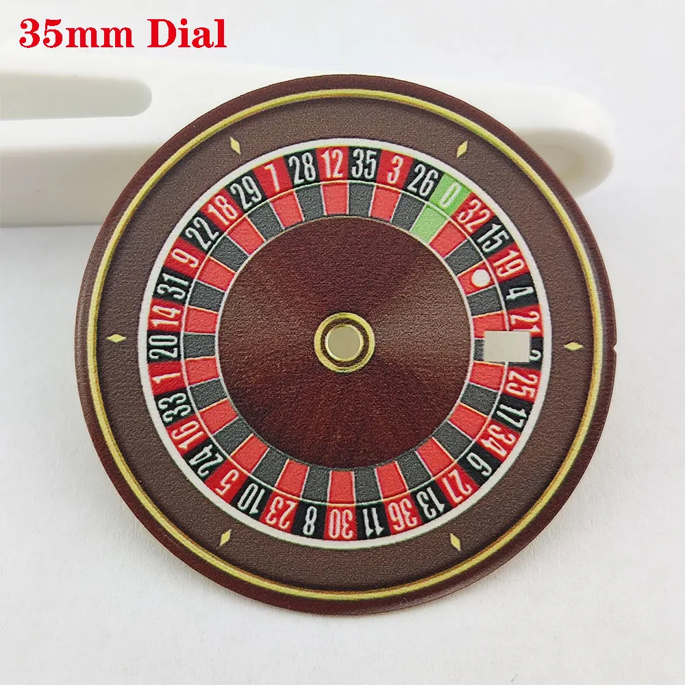35mm Watch Dial NH35 Dial Roulette Wheel Creative Color-Printed Series Dial Is Suitable for NH35/36 Movement Watch Accessories