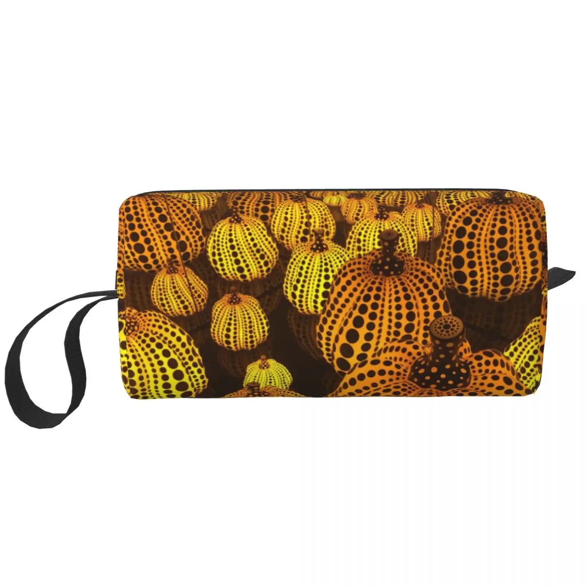 Custom Abstract Art Yayoi Kusama Pumpkin Toiletry Bag for Aesthetic Cosmetic Makeup Organizer Ladies Beauty Storage Dopp Kit Box