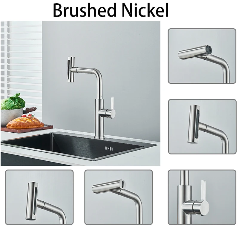 Waterfall Kitchen Faucet, Cold And Hot Mixer, Rainwater Sprinkler, Bathroom Basin, Sink Faucet, Four Modes, Deck Installation