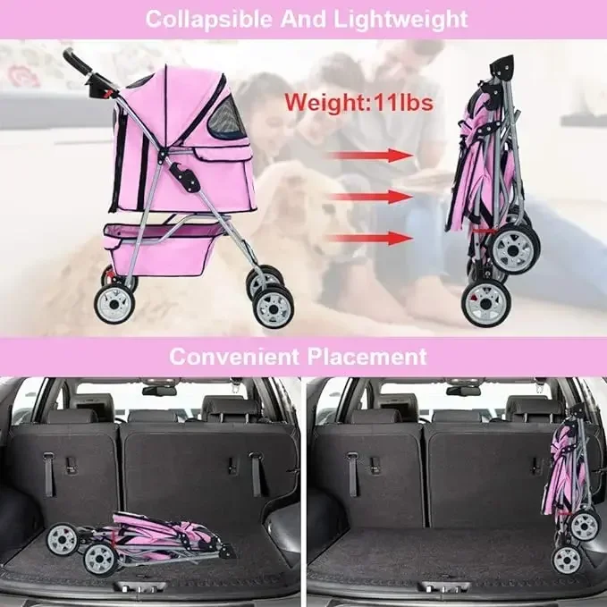 Pet Stroller,Factory Price 2 In 1 Portable Dogs Cart Comfortable Pet Cat Dog Stroller With Advanced Shock Absorbers