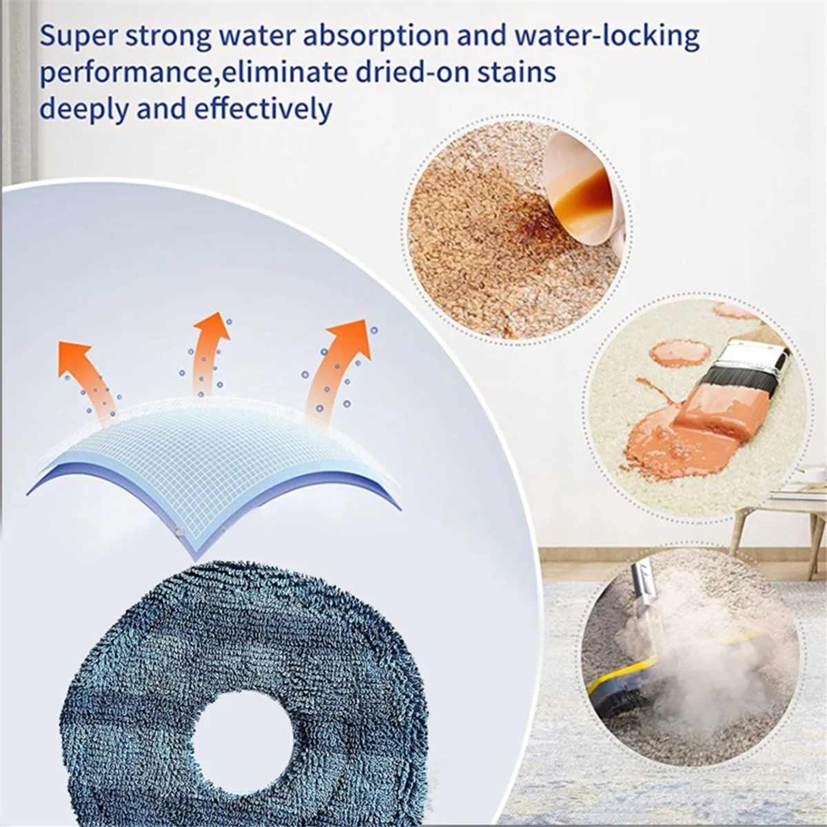 A58E-6pcsล้างทําความสะอาดได้สูญญากาศMopping PadสําหรับEufy X10 Pro OmniและEufy X9 Proหุ่นยนต์สูญญากาศเปลี่ยนชิ้นส่วนMopผ้า