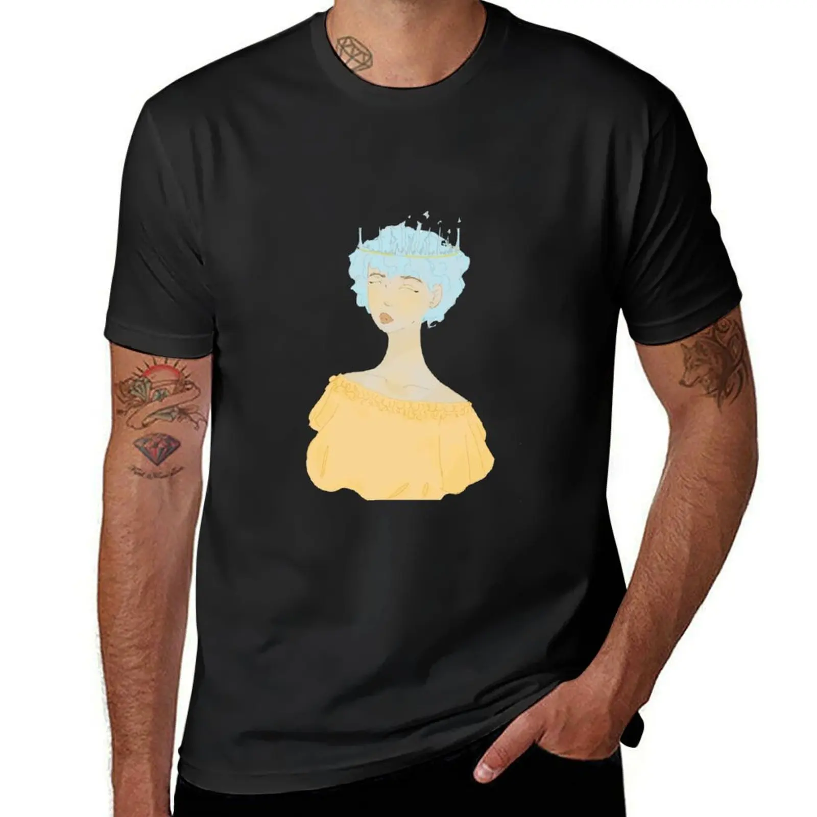 Crystals T-Shirt oversized customs tops t shirt for men