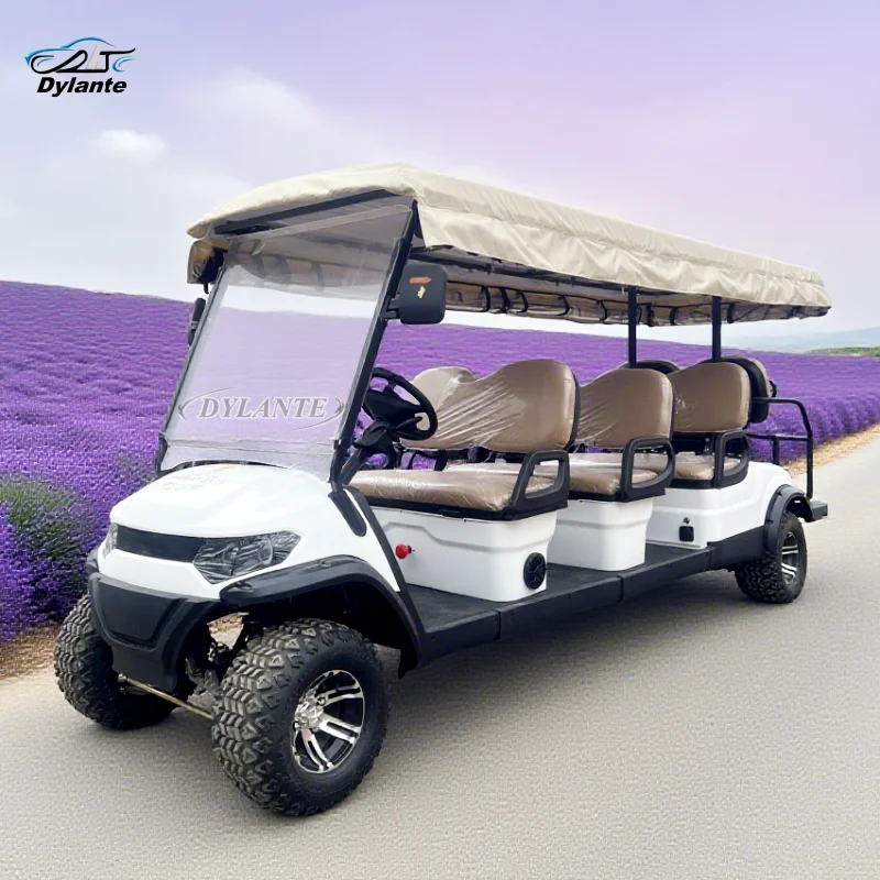 

Новый дизайн, быстрый мини-электрический клубный автомобиль 4, 6, 8-местная персональная электрическая тележка для гольфа с мощным двигателем 5 кВт и литиевой батареей