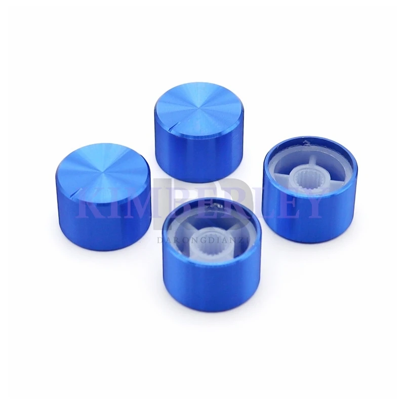 2PCS Aluminum Blue Knob Cap Code switch/Potentiometer Knob Cap Electronic Instrument Electrical Regulation Switch