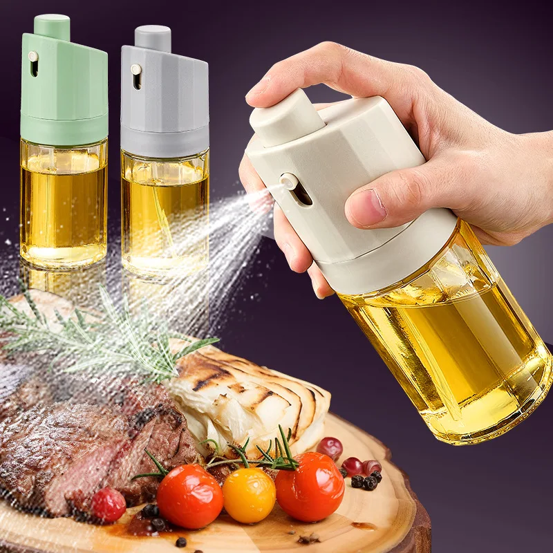 Press Type Glass Oil Spray Bottle Oil Control Pot Bbarbecue Atomization Household Kitchen Oil Air Fryer Oil Spray Bottle