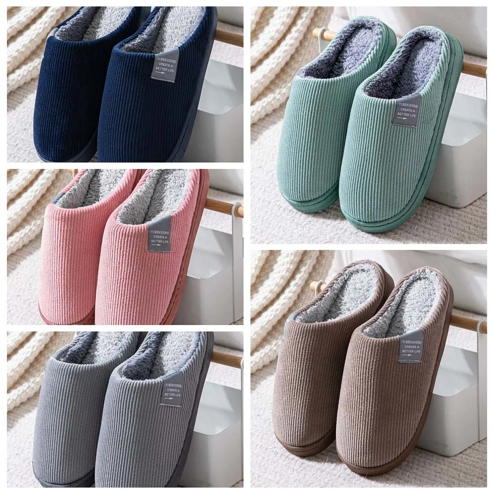 عادية المخملية الشتاء رقيق النعال الكورية نمط عدم الانزلاق لينة نعال قماش أحذية المنزل الدافئة سميكة وحيد النعال الشتاء #5