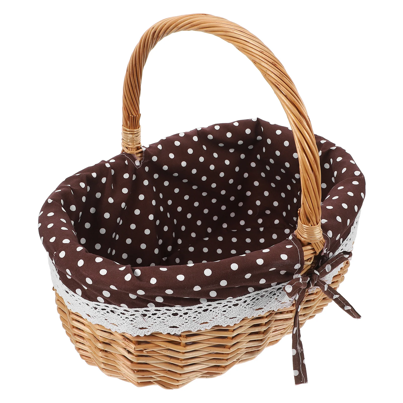 

Outdoor Basket Rattan Storage Gift Vegetables Serving Container Picnic Wooden Snack Bowl