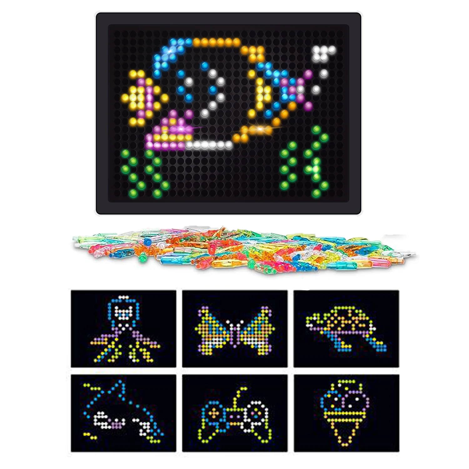 Children's puzzle assembly light plate pixel plane splicing night light bead  illustration