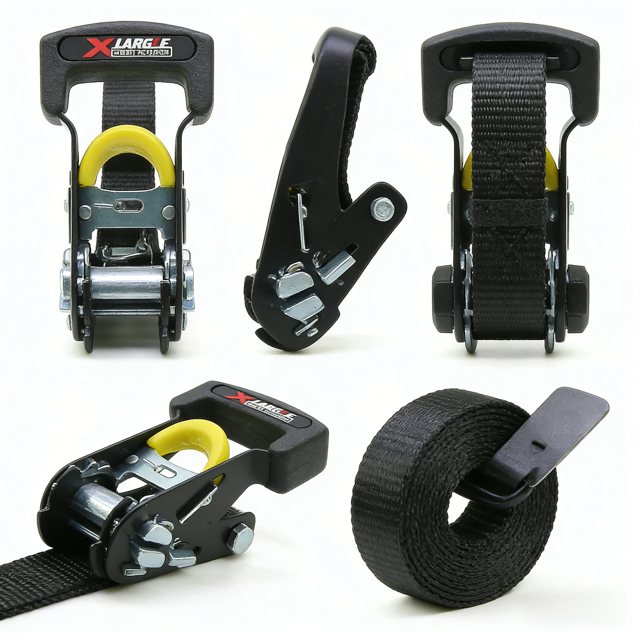 1/3/5m 25mm Ratchet Tie Down Straps - Thickened Heavy-Duty Car Strapping Belt, Anti-Slip Cargo Binding Tensioner Rope