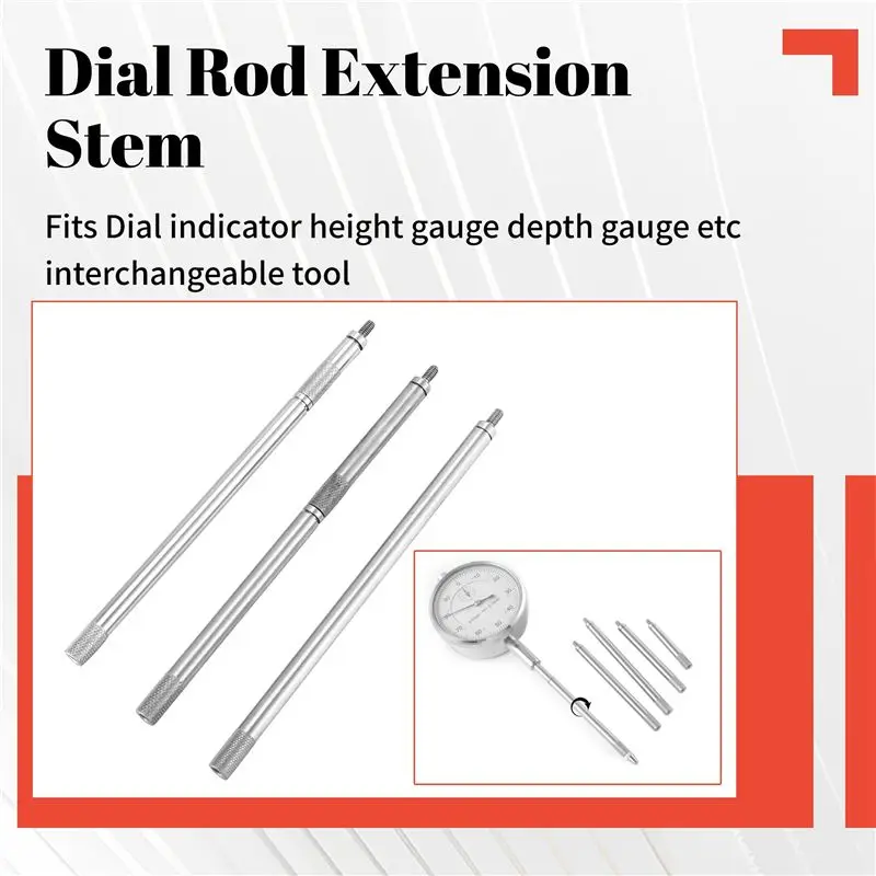 [A92P!】 5Pcs Dial Digital Indicator HSS Indicator Dial Rod Extension Stem Rod Set M2.5 20 40 60 80 100Mm Electrical Equipments