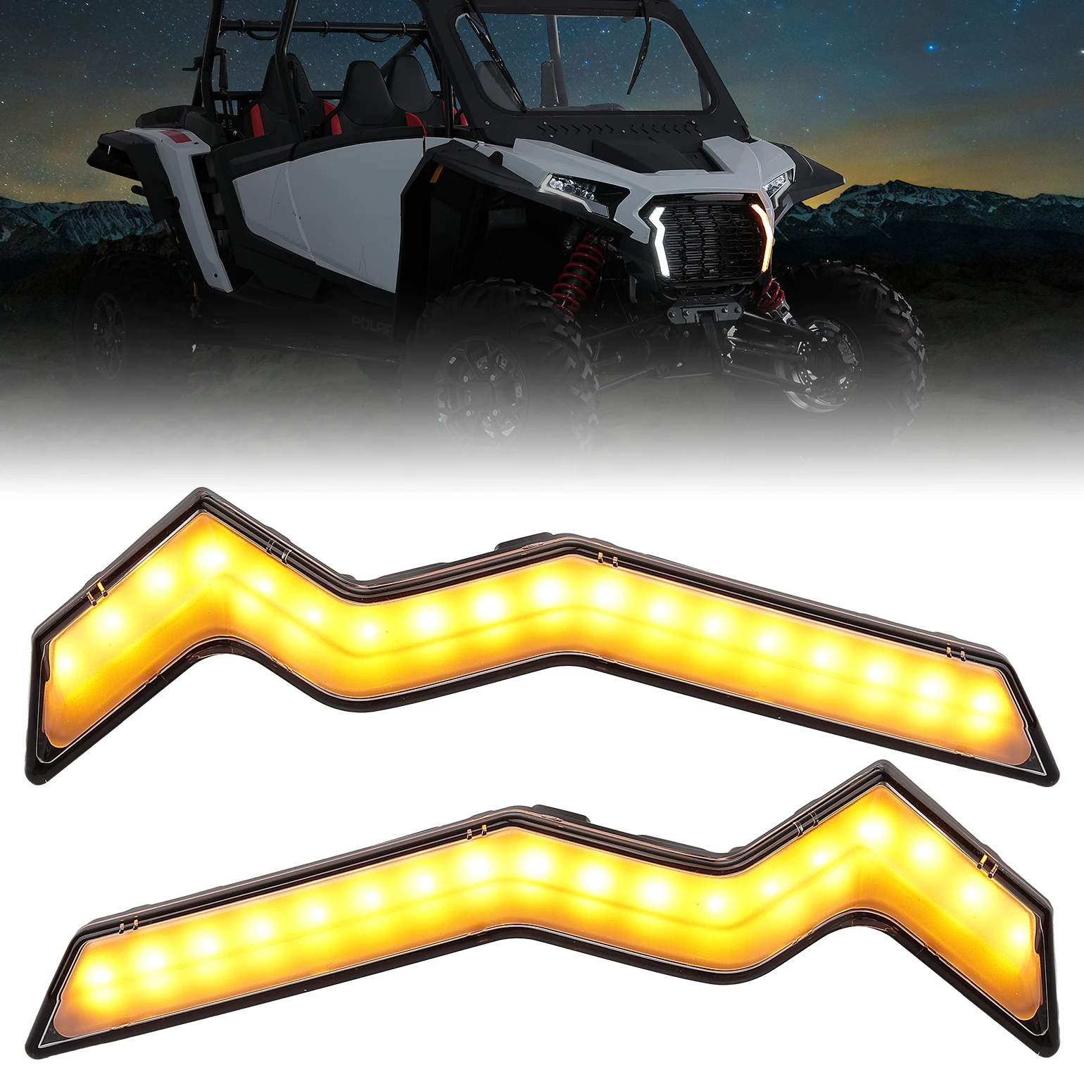 KEMIMOTO IP65 Светодиодные ходовые акцентные огни, совместимые с Polaris RZR XP 1000/XP 4 1000 2024/2025+ Fang Уличный фонарь с указателем поворота