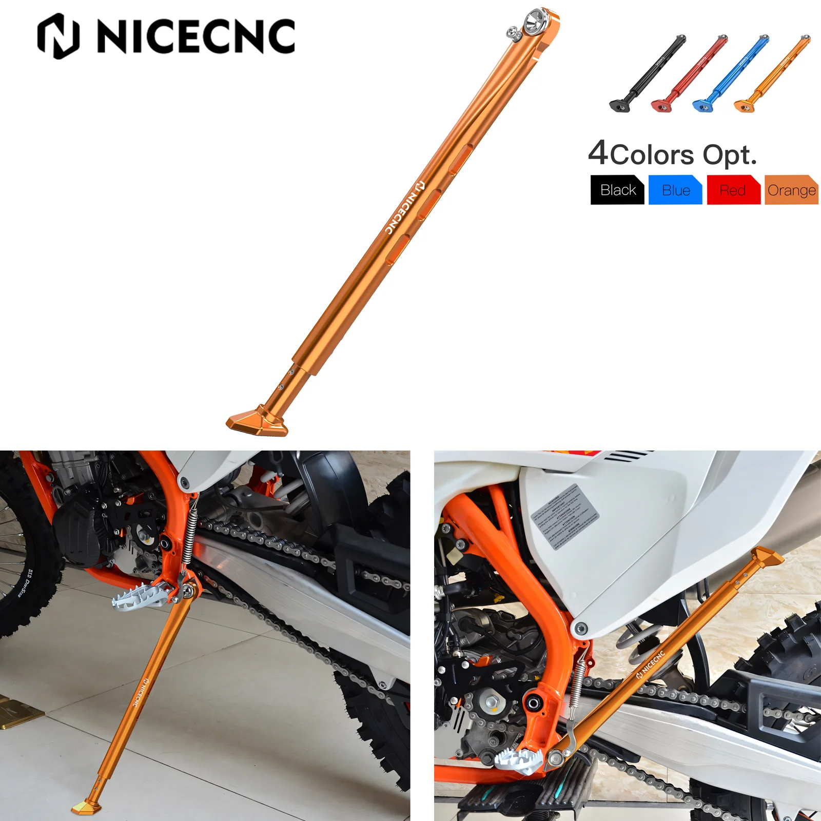 NICECNC Adjustable Kickstand Side Stand For KTM EXC 300 2008-2022 XC XCF 125 150 200 250 300 350 400 450 500 EXC F XCW XCFW 2023