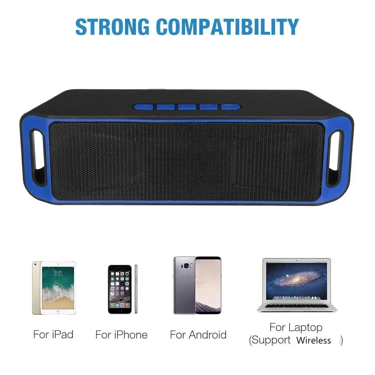 Haut-parleur Bluetooth Portable sans fil, Extra basse, Rechargeable, USB stéréo, Radio SD/TF/FM, haut-parleur bluetooth