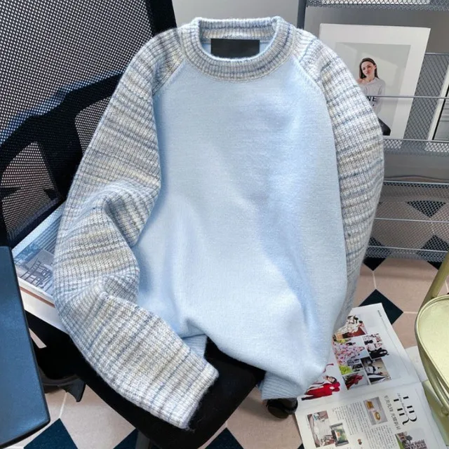 

Японский джемпер, вязаные пуловеры в консервативном стиле, винтажная мода Sueter Mujer, повседневный свитер в полоску контрастного цвета