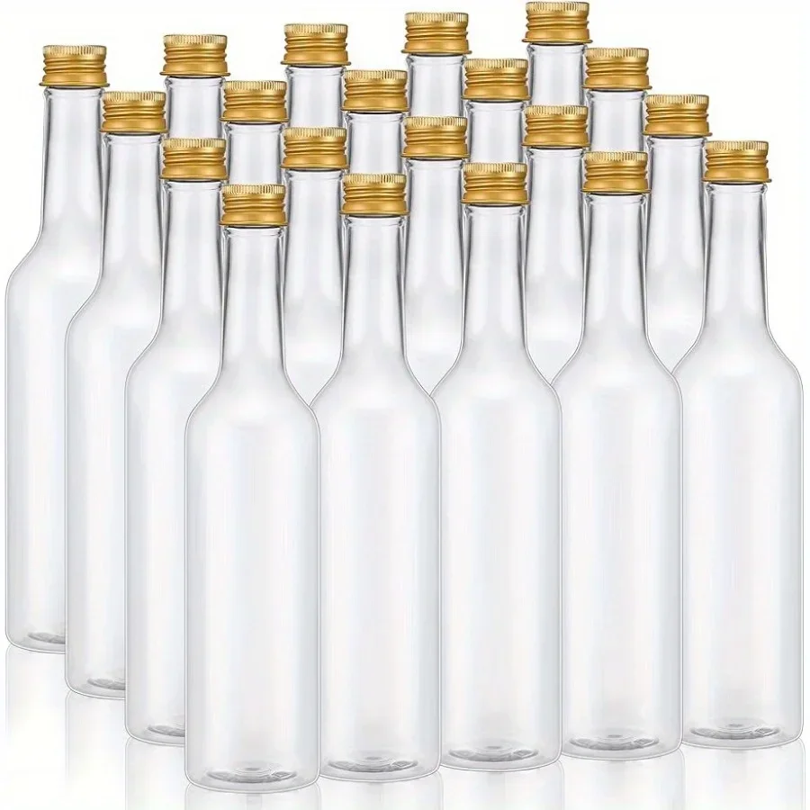 25pcs Mini Liquor Bottles,Plastic Alcohol Bottles Shot Bottles 0.85/1.7/3.3/5oz Hot Sauce Bottles for Party Favors, Weddings