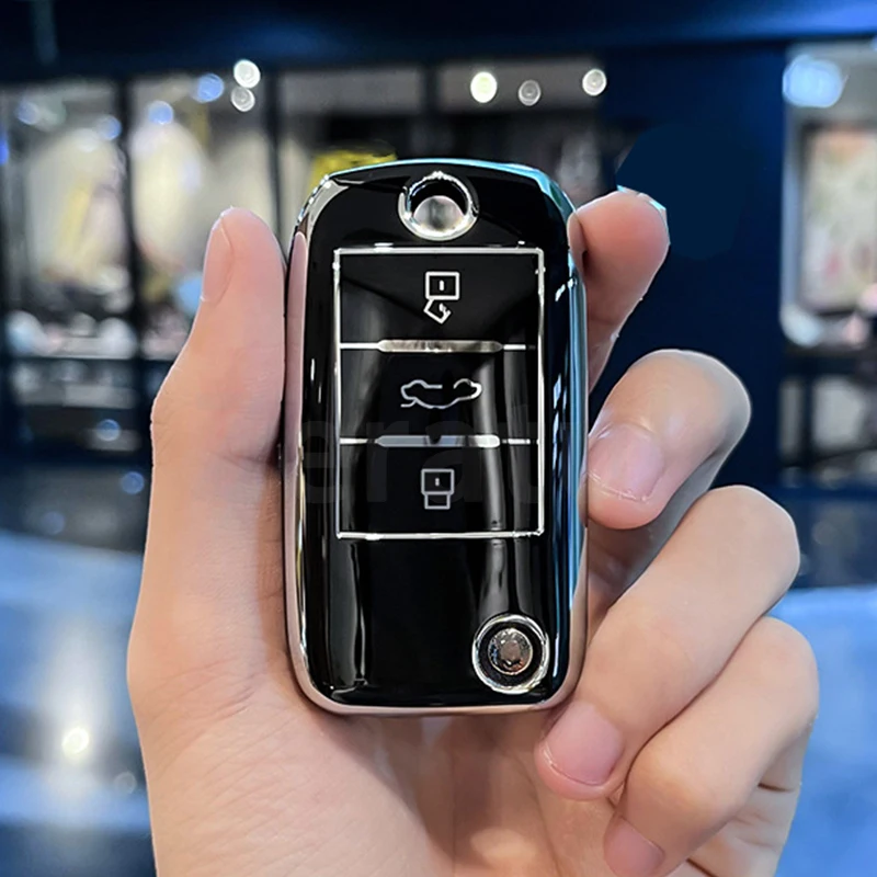 TPU Shell Fob Holder For Roewe RX5 MG3 MG5 MG6 MG7 MG ZS GT GS 350 360 750 Keyless Car Flip Key Case Cover Bag Accessories