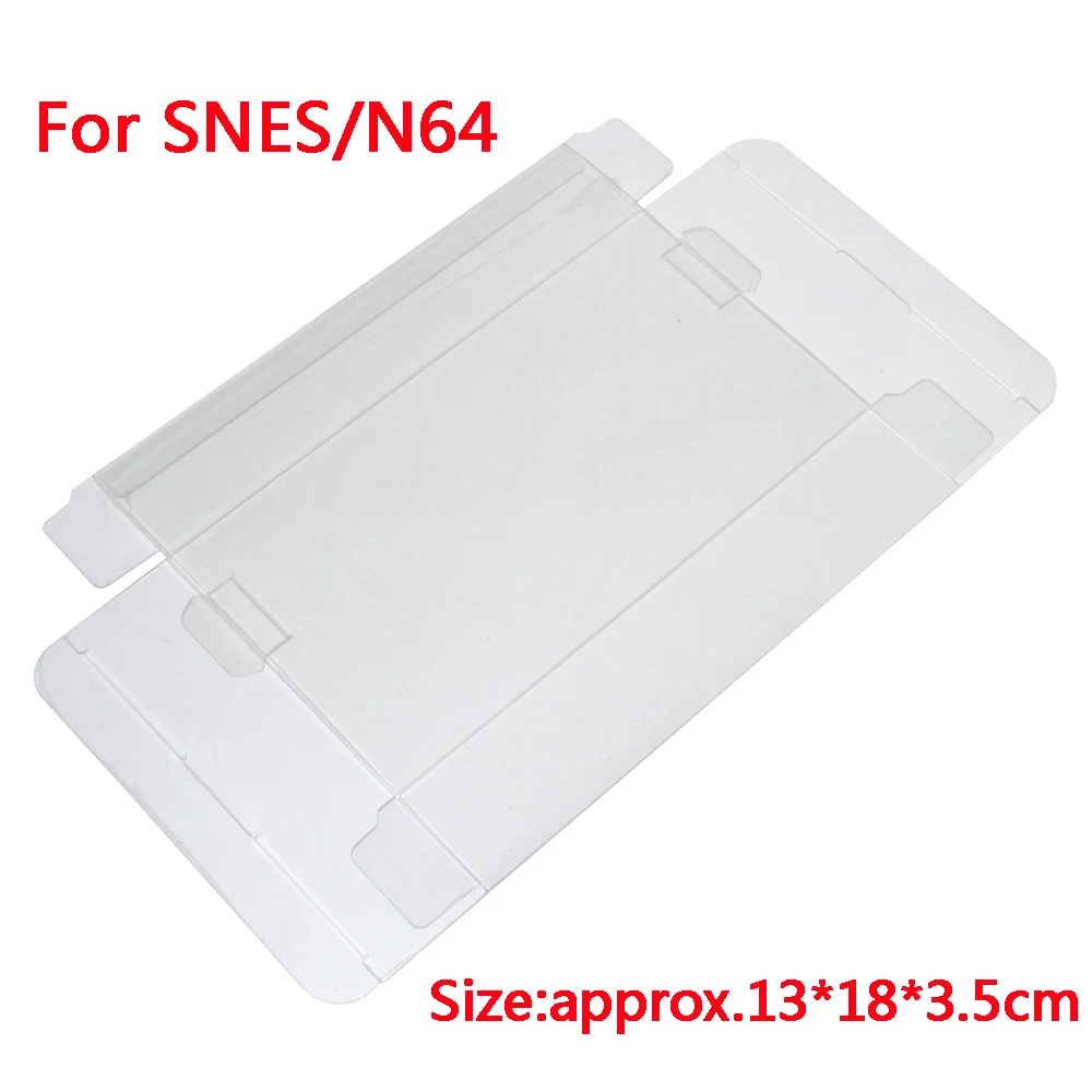 300 pcs a lot Clear transparent Protector Case CIB Box   for SNES  N64 games plastic PET  game  collect display storage  boxes