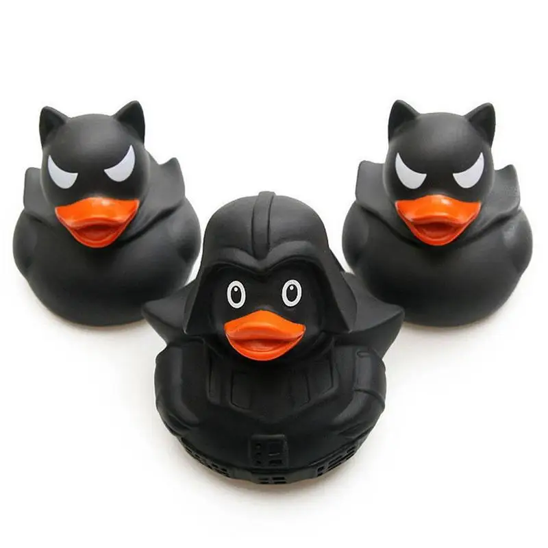 Baby Bath Toys Bathing Cute Black Rubber Duck Halloween Ducks Bath Tub Pool Toys Clockwork Water Toy For Kids