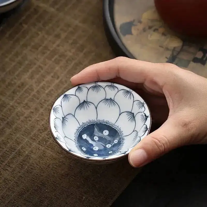 Ceramic Teacup Blue And White Cup Tea Room Tasting Tea Cup Kung Fu Tea Cup 