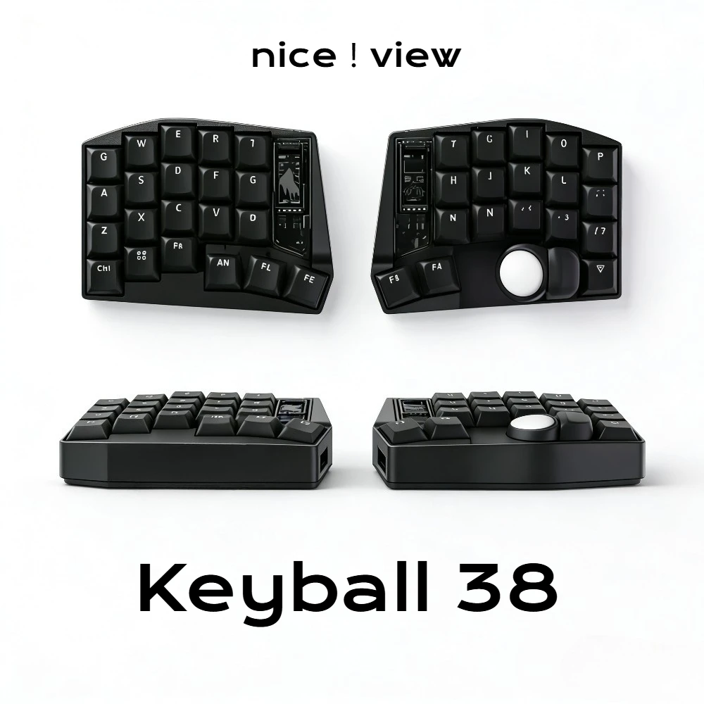 Keyball 38key Split Keyboard NiceView Custom RGB Trackball Hot Swap Wired Kit Bluetooth Keyboard Low Profile Mechanical Keyboard