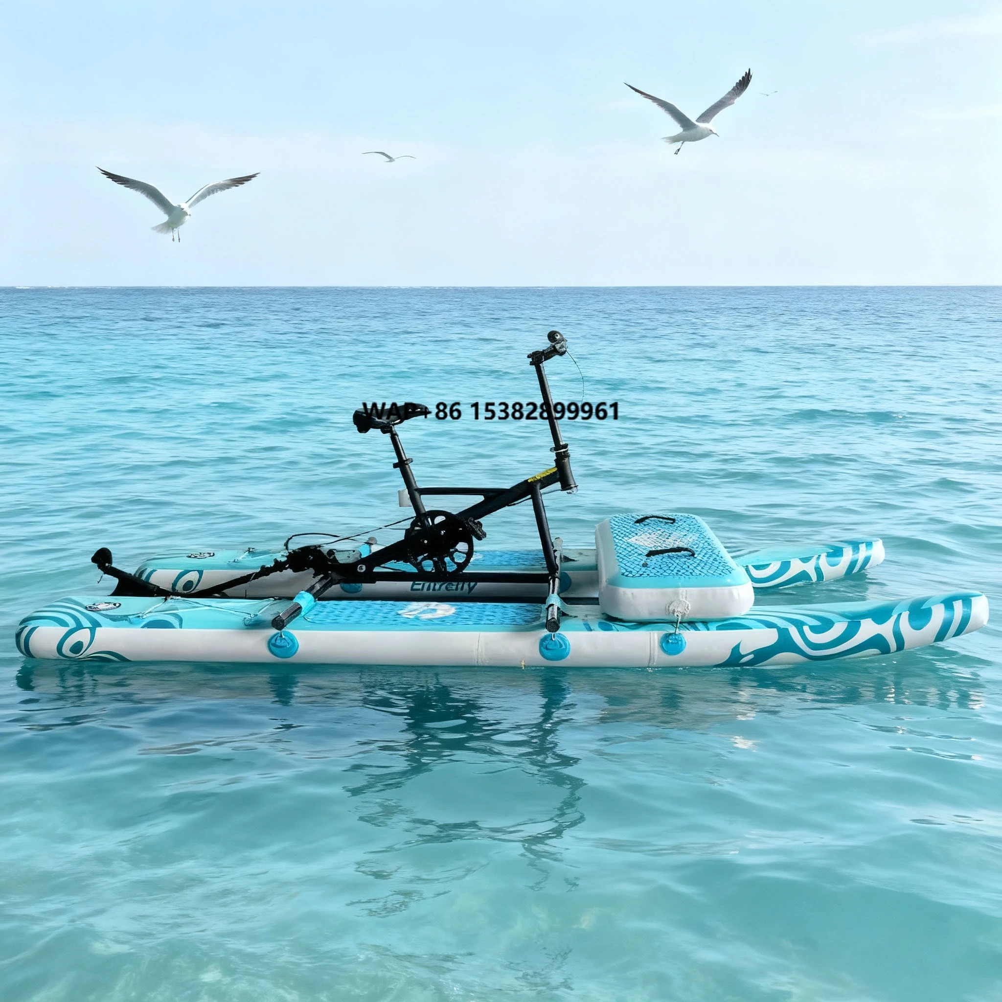 Favorite New Floating Inflatable Water Bike Pedal Boat Quick Inflation Lightweight Stainless Steel Water Bikes for Adults