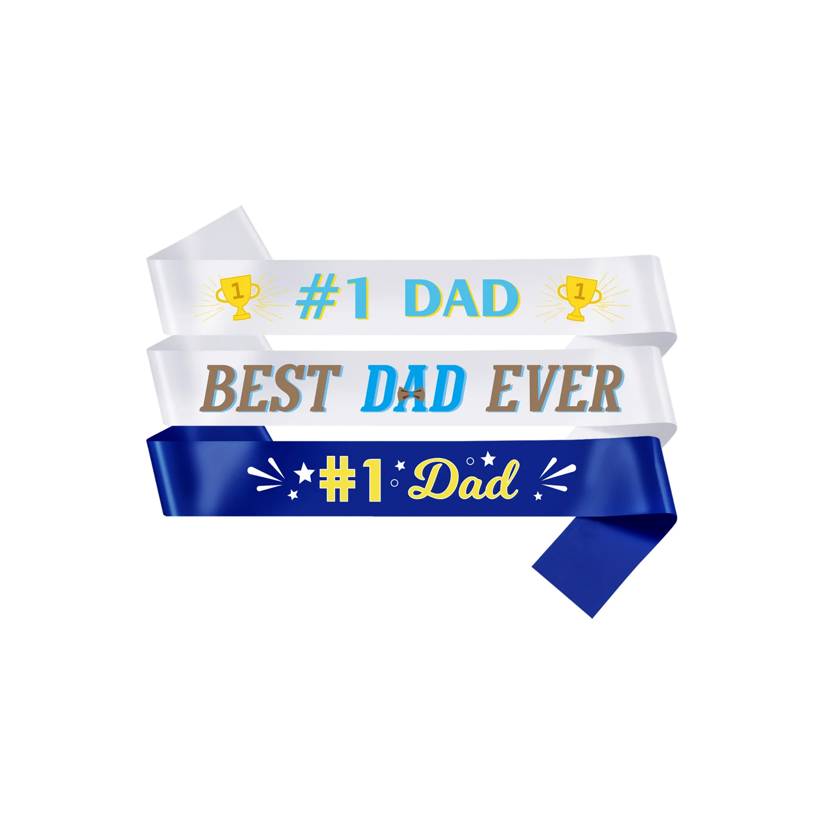 Best Dad Ever #1 DAD Sash Father's Day Sash Birthday Party Decoration for Dad