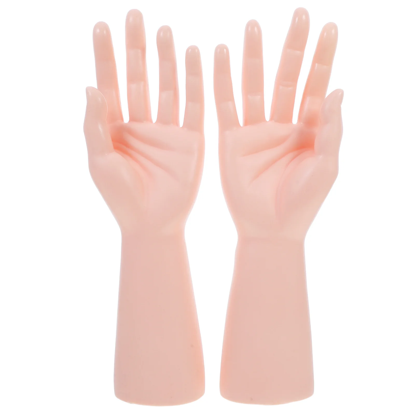 2pcs Hand Decoration Display Props Realistic Mannequin Hands For Jewelry Ring Bracelet Watch Showcase Stable Base Store Display