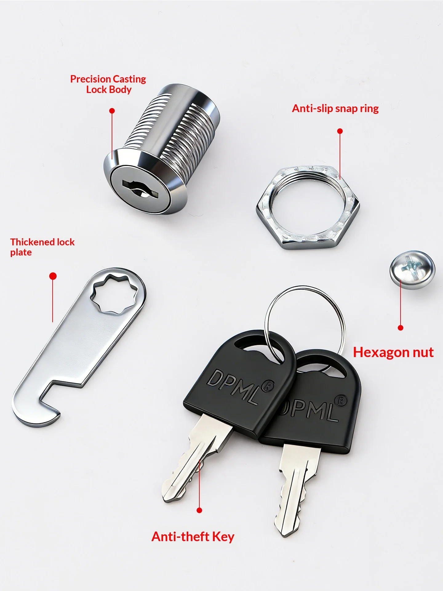 Metal File Cabinet Lock Core Employee Locker Mailbox Lock for Cabinet Storage Cabinet Door Drawer Compatible Office Furniture Se