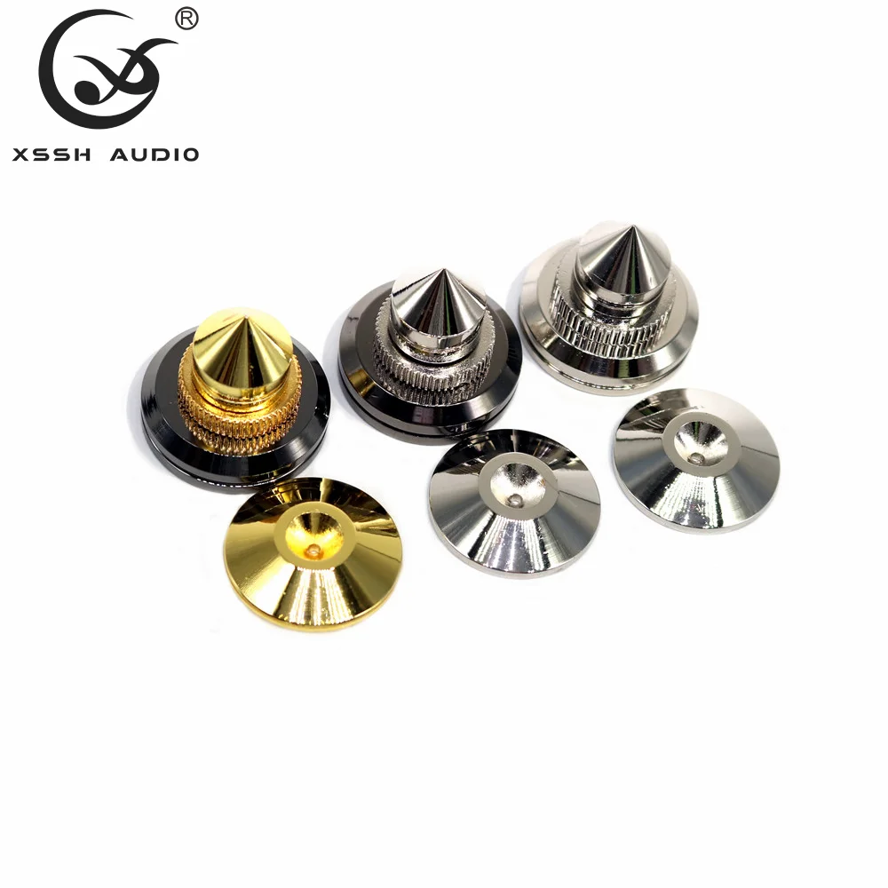 YIVO XSSH HiFi Isolation Spike Feet Gold Plated Solid Steel Shock Absorbing Foot Pad For CD Player Amplifier Speaker Stand