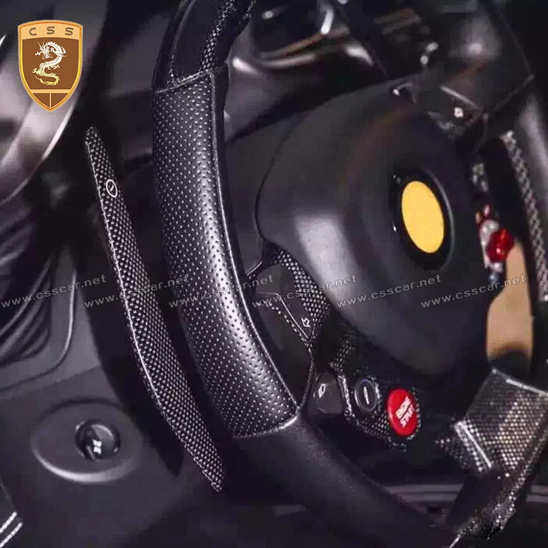 Real Carbon Fiber Paddle Shift for Ferrari 458 Italia Car Parts 2Pcs Steering Wheel Shift Paddles Shifter Extensionor