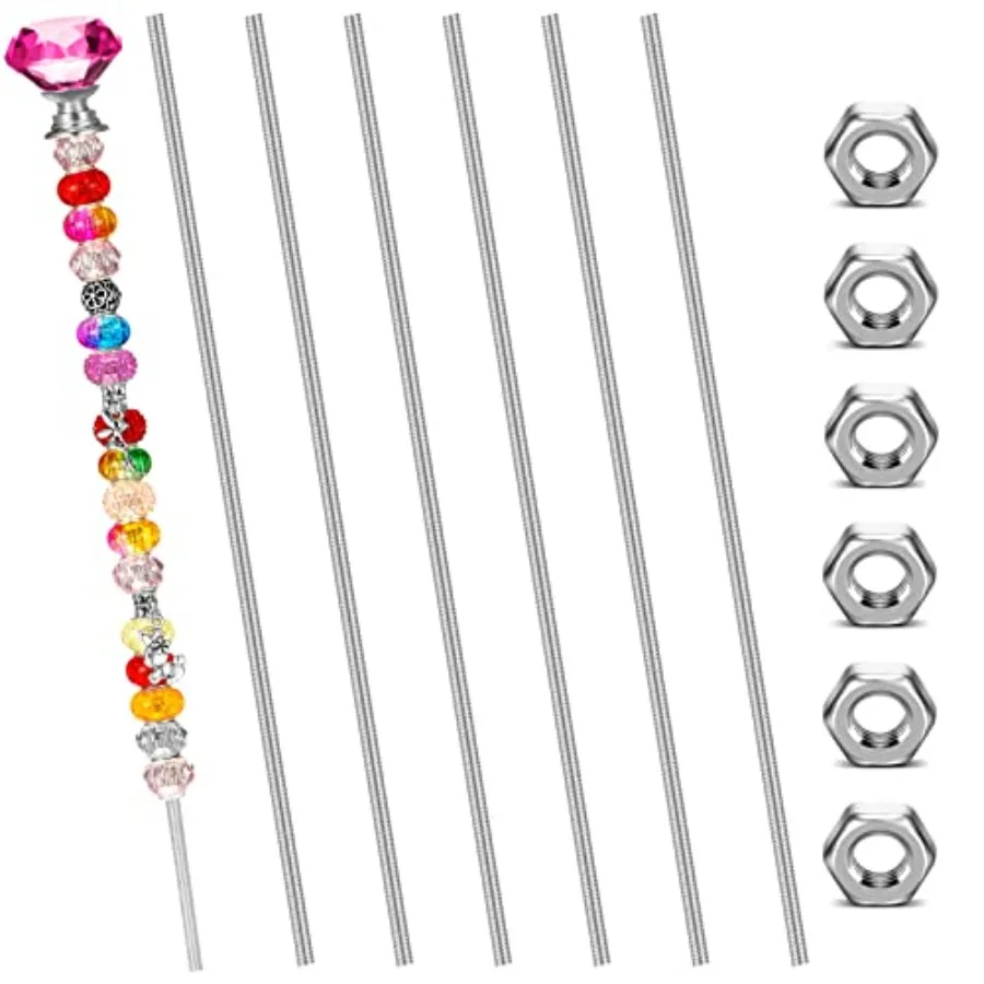 6 قطع 8 32 بوصة 4 مم 12 بوصة قضيب ملولب مع مجموعة صواميل سداسية تتضمن 4 مم × 300 مم 304 قضيب ترصيع من الفولاذ المقاوم للصدأ بخيوط كاملة