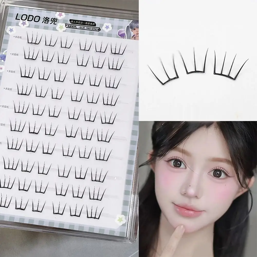 

60Pcs No Glue Needed Lash Clusters Individual Clustered Segment Self-Adhesive Anime Lashes Korean DIY Eyelash Extension
