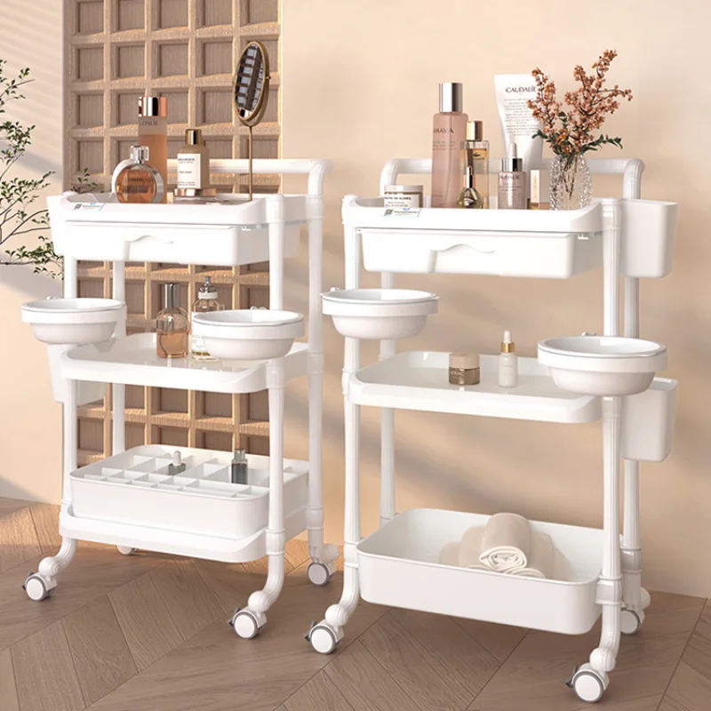 Storage Trolley Beauty Salon Special Tool Trolley Nail Art Eyelash Hairdressing Trolley with Wheels Tattoo Barber Shop Mobile