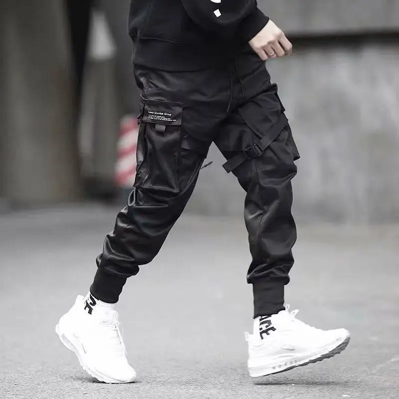 Pantalones Cargo para hombre, ropa de calle Harajuku, moda para correr, estilo japonés coreano, chándal de Hip Hop