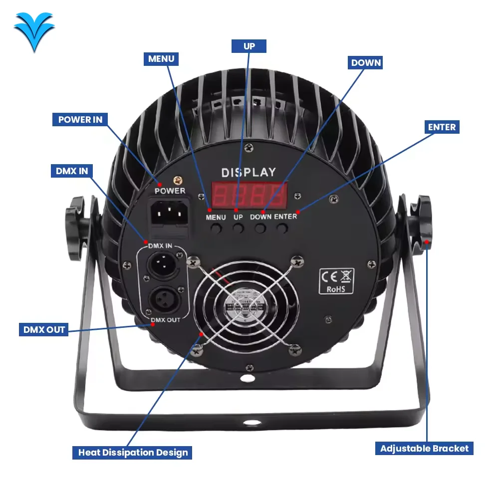 Dj Disco Stage Party  Stage Lighting Equipment 18 Plastic RGBW 4 in 1 Bright Wash Led Par Light