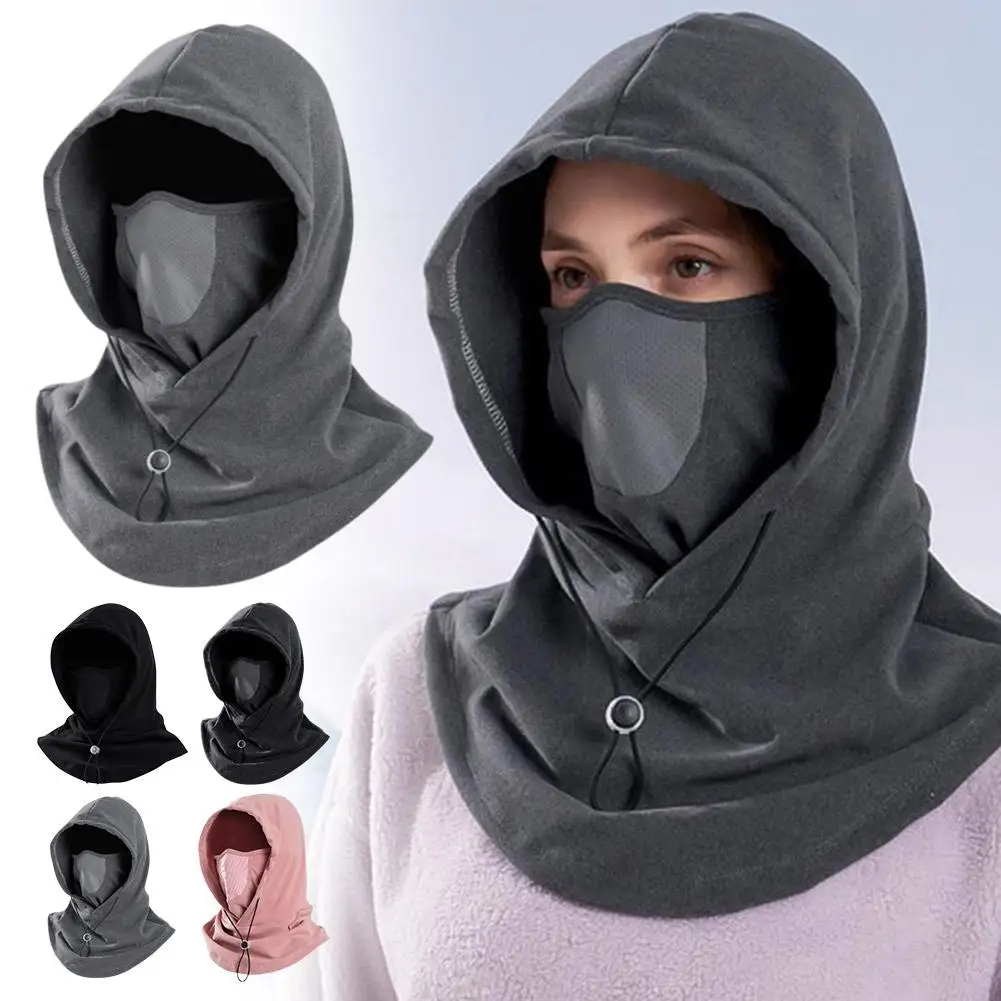 Winter Thermal Fleece Balaclava Scarf Ski Face Mask Neck Warmer Snood Hood Hat Windproof Cold Warm Riding Caps Sports Outdoor