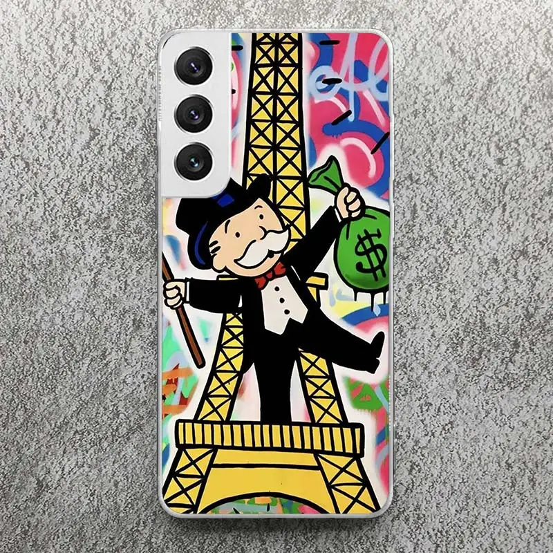 Cartoon Dollar Monopolys Print Soft Case for Samsung Galaxy S24 S23 S22 Ultra S21 S20 FE S10 Plus Phone Shell S9 S8 + S10E Patte