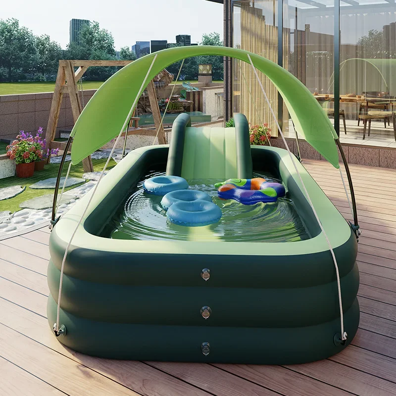 for  Automatic Inflatable with Canopy Children's Inflatable Swimming Inflatable Pool Baby Sun Shade Folding Pool Garden