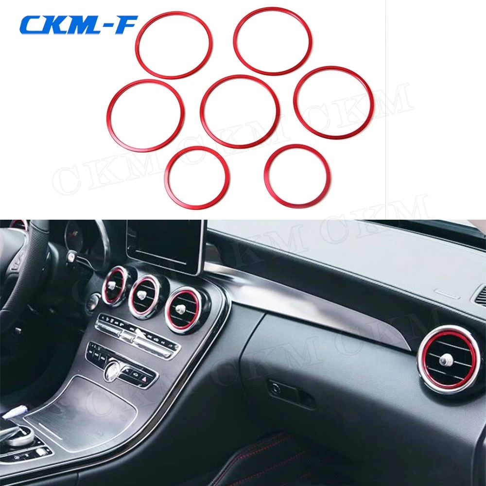 

ABS Material Air Conditioning Vent Decorative Ring 7 PCS Car Accessories for Mercedes Benz C GLC Class W205 X253